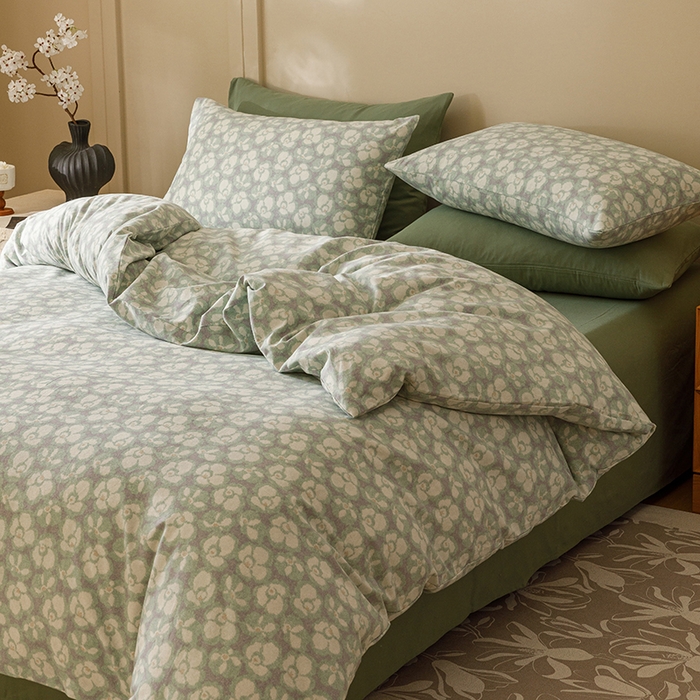 91家纺网 家纺一手货源 找家纺 爱思佳 2025新款加厚全棉磨毛单品套件系列-四件套 优朵