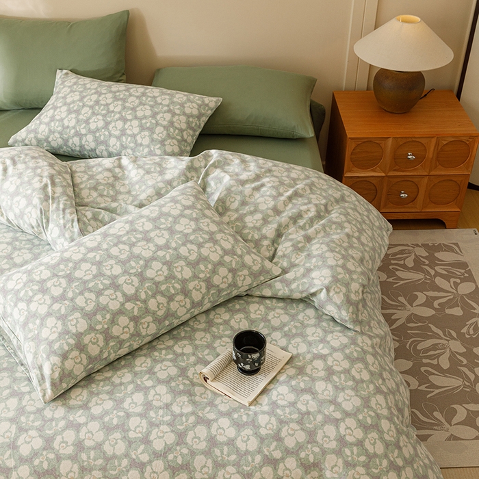 91家纺网 家纺一手货源 找家纺 爱思佳 2025新款加厚全棉磨毛单品套件系列-四件套 优朵