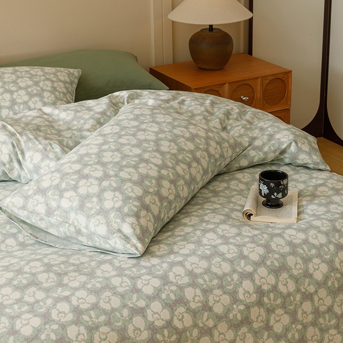 91家纺网 家纺一手货源 找家纺 爱思佳 2025新款加厚全棉磨毛单品套件系列-四件套 优朵