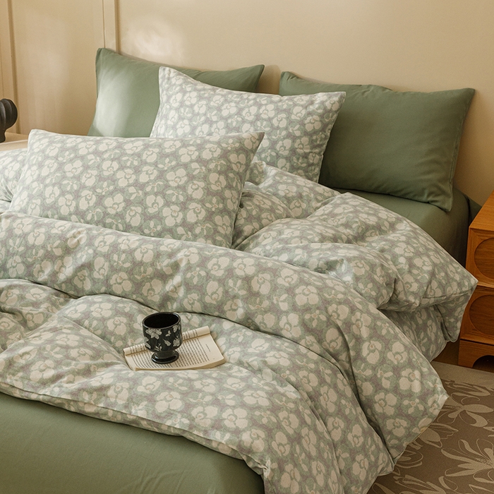 91家纺网 家纺一手货源 找家纺 爱思佳 2025新款加厚全棉磨毛单品套件系列-四件套 优朵