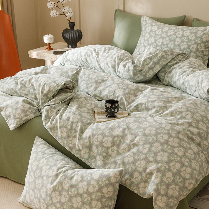 91家纺网 家纺一手货源 找家纺 爱思佳 2025新款加厚全棉磨毛单品套件系列-四件套 优朵