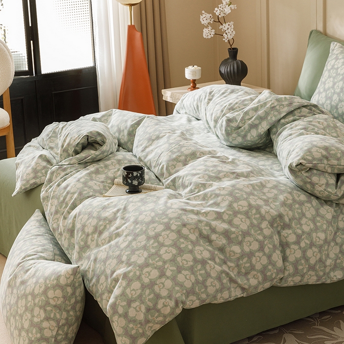 91家纺网 家纺一手货源 找家纺 爱思佳 2025新款加厚全棉磨毛单品套件系列-四件套 优朵