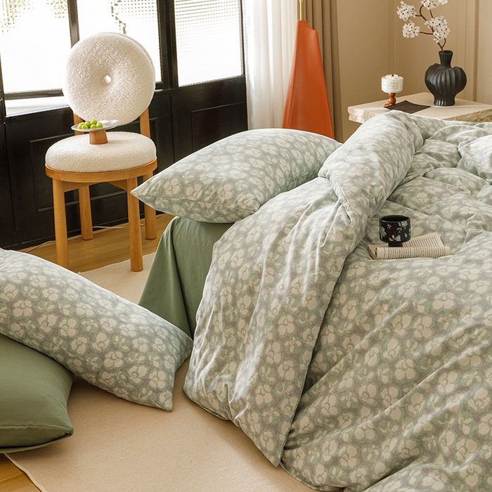 91家纺网 家纺一手货源 找家纺 爱思佳 2025新款加厚全棉磨毛单品套件系列-四件套 优朵