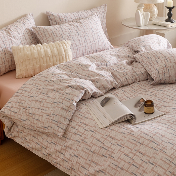 91家纺网 家纺一手货源 找家纺 爱思佳 2025新款加厚全棉磨毛单品套件系列-四件套 追影-豆沙