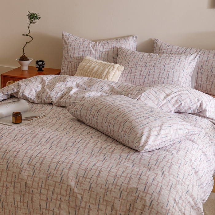 91家纺网 家纺一手货源 找家纺 爱思佳 2025新款加厚全棉磨毛单品套件系列-四件套 追影-豆沙