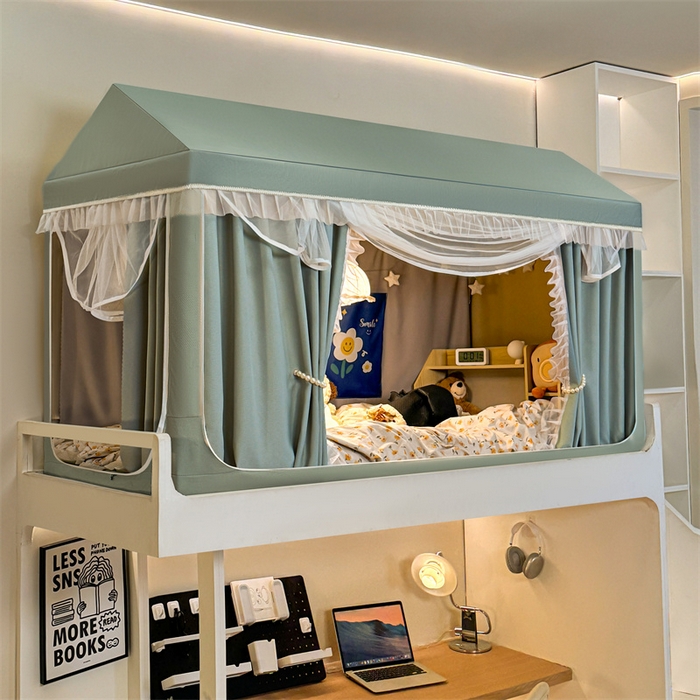 91家纺网 家纺一手货源 找家纺 （总）飞轮海蚊帐 2025新款雪尼尔花边款遮光学生蚊帐-XF-2