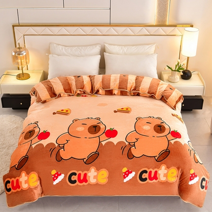 91家纺网 家纺一手货源 找家纺 （总）硕喜 2025新款加厚牛奶绒法莱绒金貂绒单被套