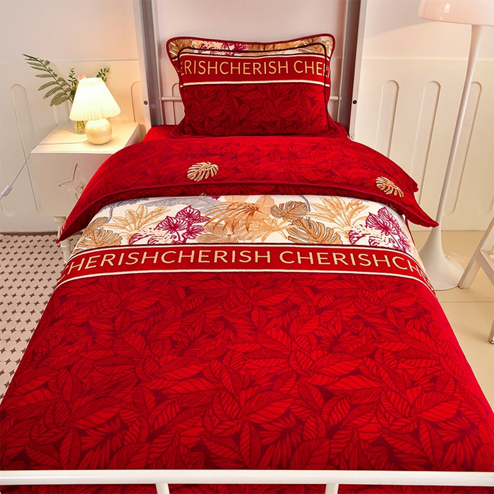 91家纺网 家纺一手货源 找家纺 硕喜 2025新款学生宿舍床系列牛奶绒学生三件套 多彩人生