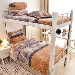 91家纺网 家纺一手货源 找家纺 硕喜 2025新款学生宿舍床系列牛奶绒学生三件套 相思叶语,相思叶语