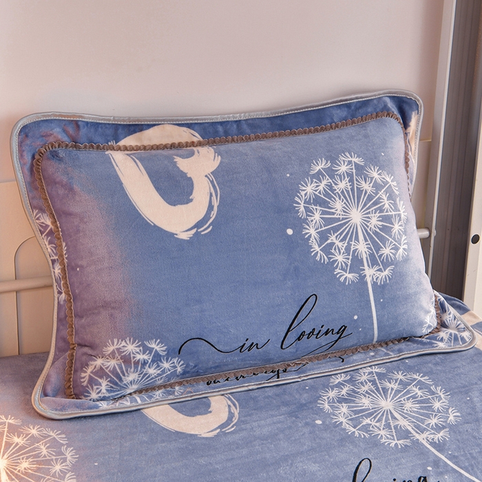 91家纺网 家纺一手货源 找家纺 硕喜 2025新款学生宿舍床系列牛奶绒学生三件套 心心相印