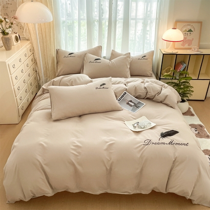 91家纺网 家纺一手货源 找家纺 （总）义博家纺 2025新款A类刺绣四件套-羽毛