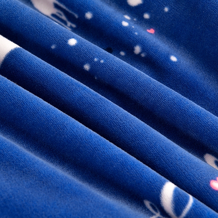 91家纺网 家纺一手货源 找家纺 硕喜 2025新款新8.5斤法莱绒四件套珊瑚牛奶金貂绒四件套床裙款 树下小鹿