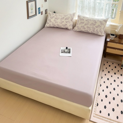 91家纺网 家纺一手货源 找家纺 （总）夜笙家纺 2025新款纯色水洗棉双层纱单品床笠