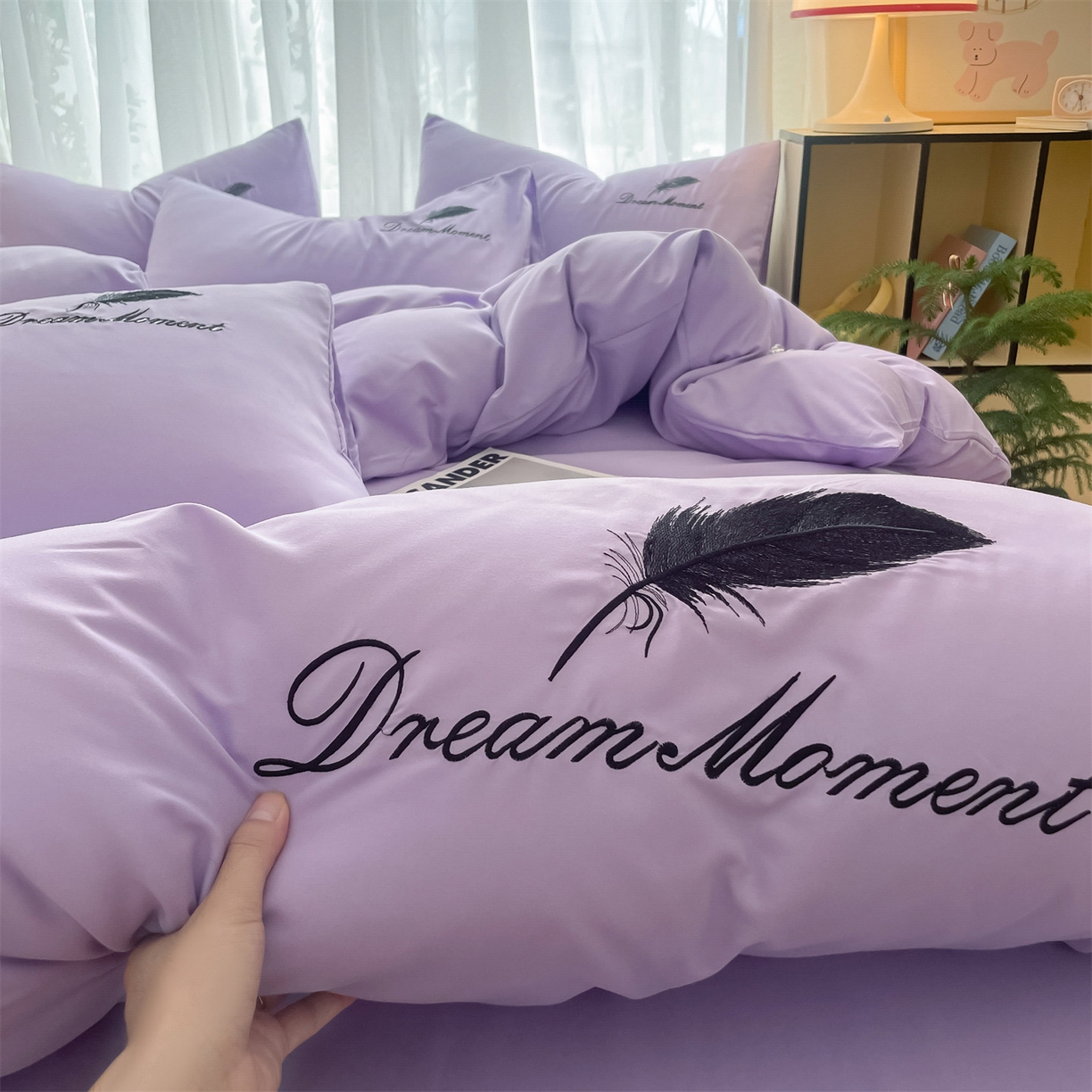 91家纺网 家纺一手货源 找家纺 （总）义博家纺 2025新款A类刺绣四件套-羽毛