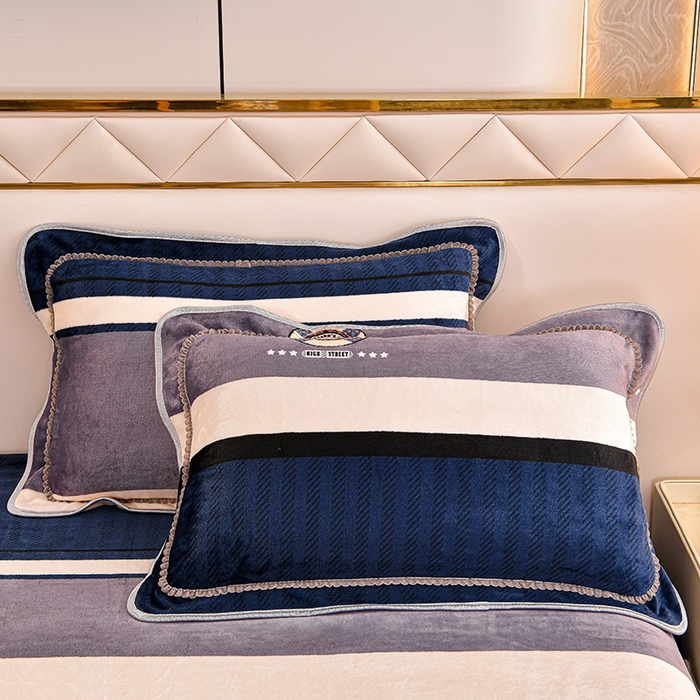 91家纺网 家纺一手货源 找家纺 硕喜 2025新款新8.5斤法莱绒四件套珊瑚牛奶金貂绒四件套床裙款 青春岁月