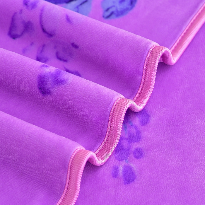 91家纺网 家纺一手货源 找家纺 硕喜 2025新款新8.5斤法莱绒四件套珊瑚牛奶金貂绒四件套床裙款 紫罗兰