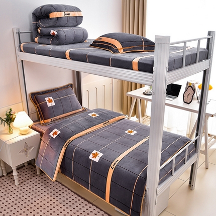 91家纺网 家纺一手货源 找家纺 （总）硕喜 2025新款学生宿舍床系列牛奶绒学生三件套