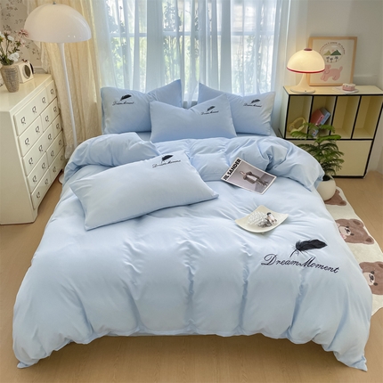 91家纺网 家纺一手货源 找家纺 （总）义博家纺 2025新款A类刺绣四件套-羽毛