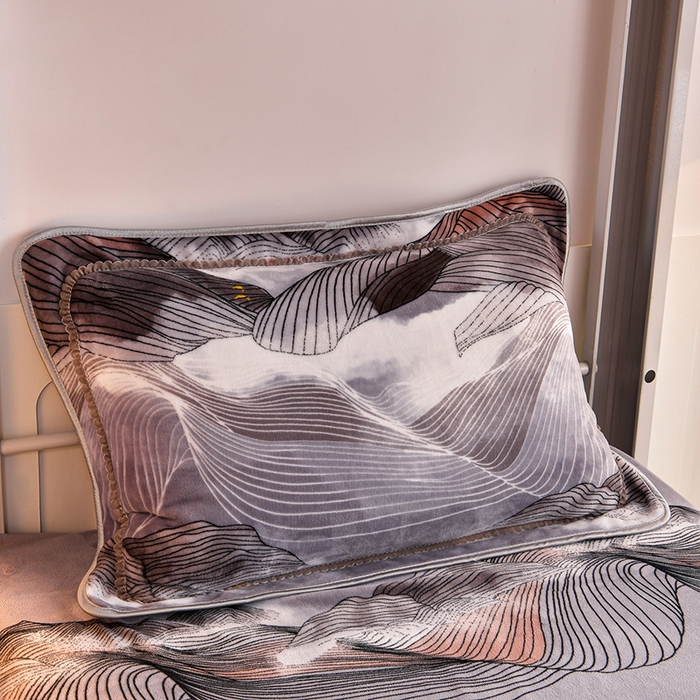 91家纺网 家纺一手货源 找家纺 硕喜 2025新款学生宿舍床系列牛奶绒学生三件套 锦绣河山