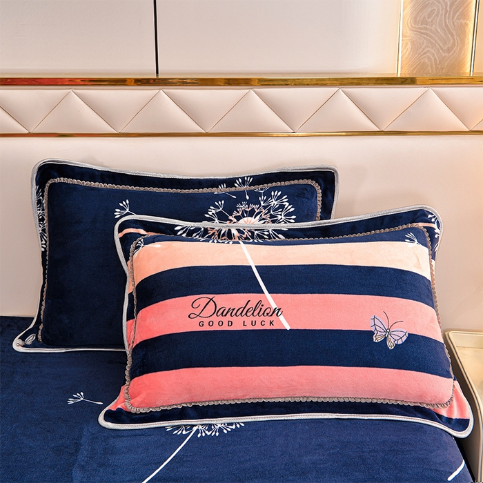 91家纺网 家纺一手货源 找家纺 硕喜 2025新款新8.5斤法莱绒四件套珊瑚牛奶金貂绒四件套床裙款 蒲公英