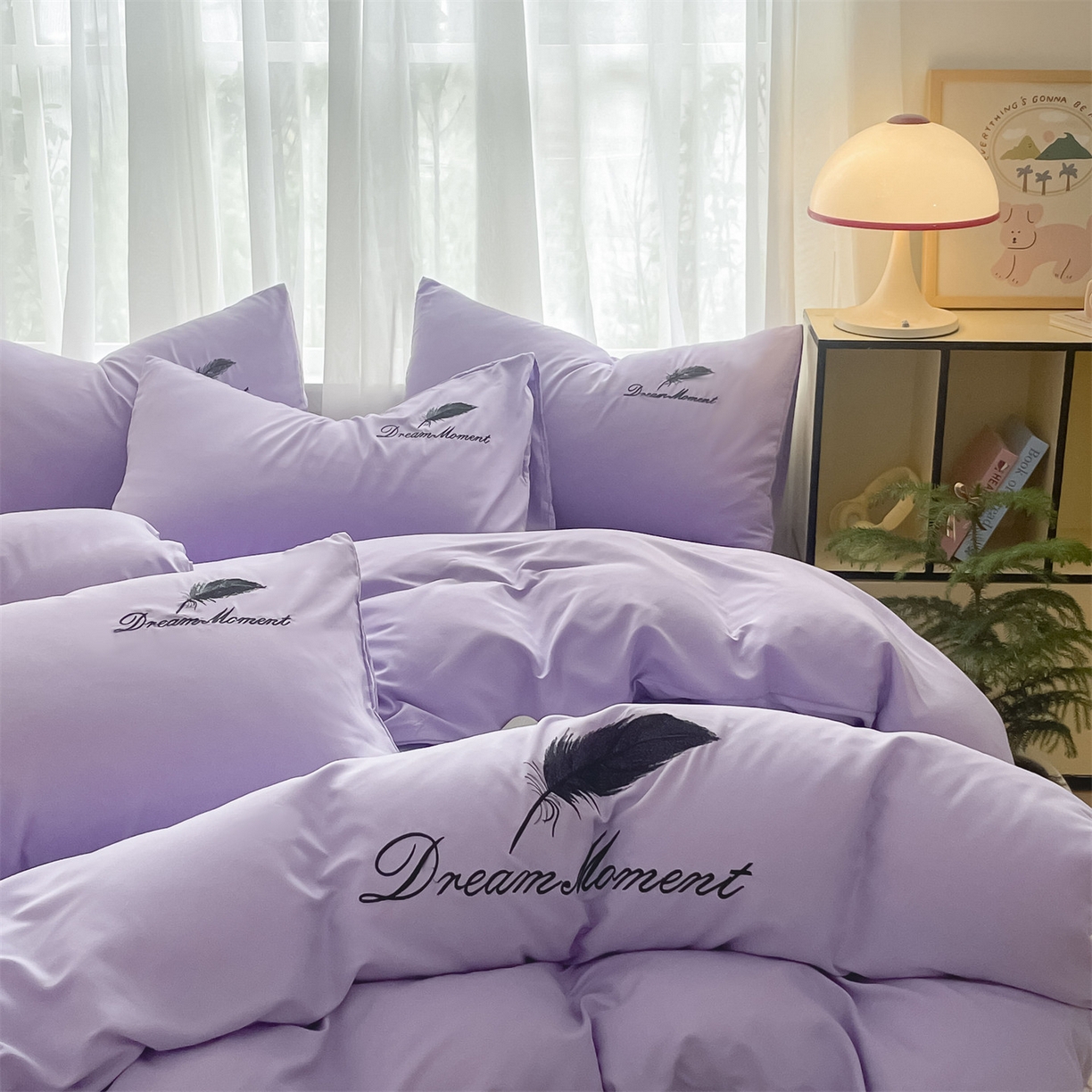 91家纺网 家纺一手货源 找家纺 （总）义博家纺 2025新款A类刺绣四件套-羽毛