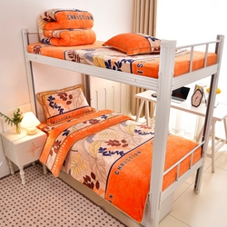 91家纺网 家纺一手货源 找家纺 硕喜 2025新款学生宿舍床系列牛奶绒学生三件套 金枝玉叶,金枝玉叶