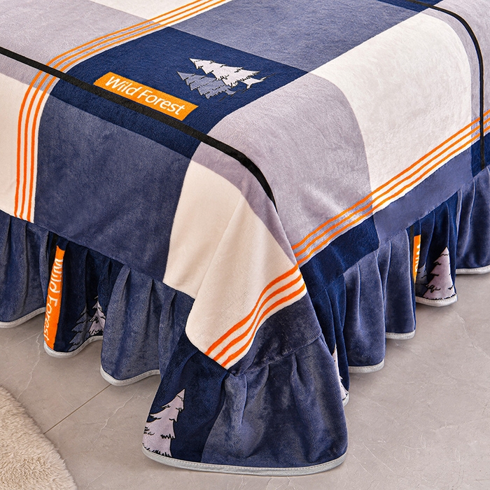 91家纺网 家纺一手货源 找家纺 硕喜 2025新款新8.5斤法莱绒四件套珊瑚牛奶金貂绒四件套床裙款 格调生活