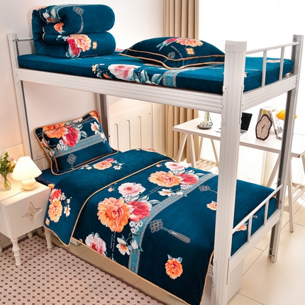 91家纺网 家纺一手货源 找家纺 （总）硕喜 2025新款学生宿舍床系列牛奶绒学生三件套