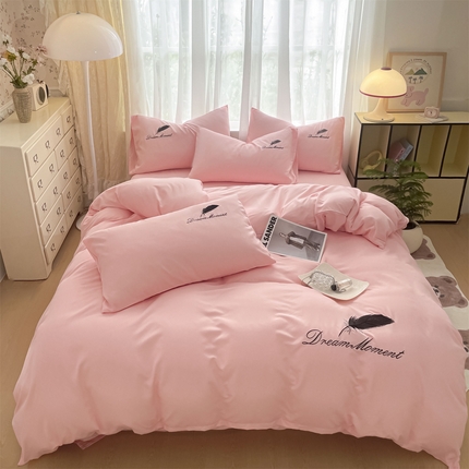 91家纺网 家纺一手货源 找家纺 （总）义博家纺 2025新款A类刺绣四件套-羽毛