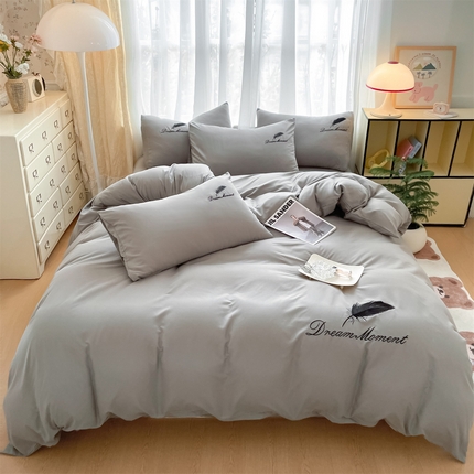 91家纺网 家纺一手货源 找家纺 （总）义博家纺 2025新款A类刺绣四件套-羽毛