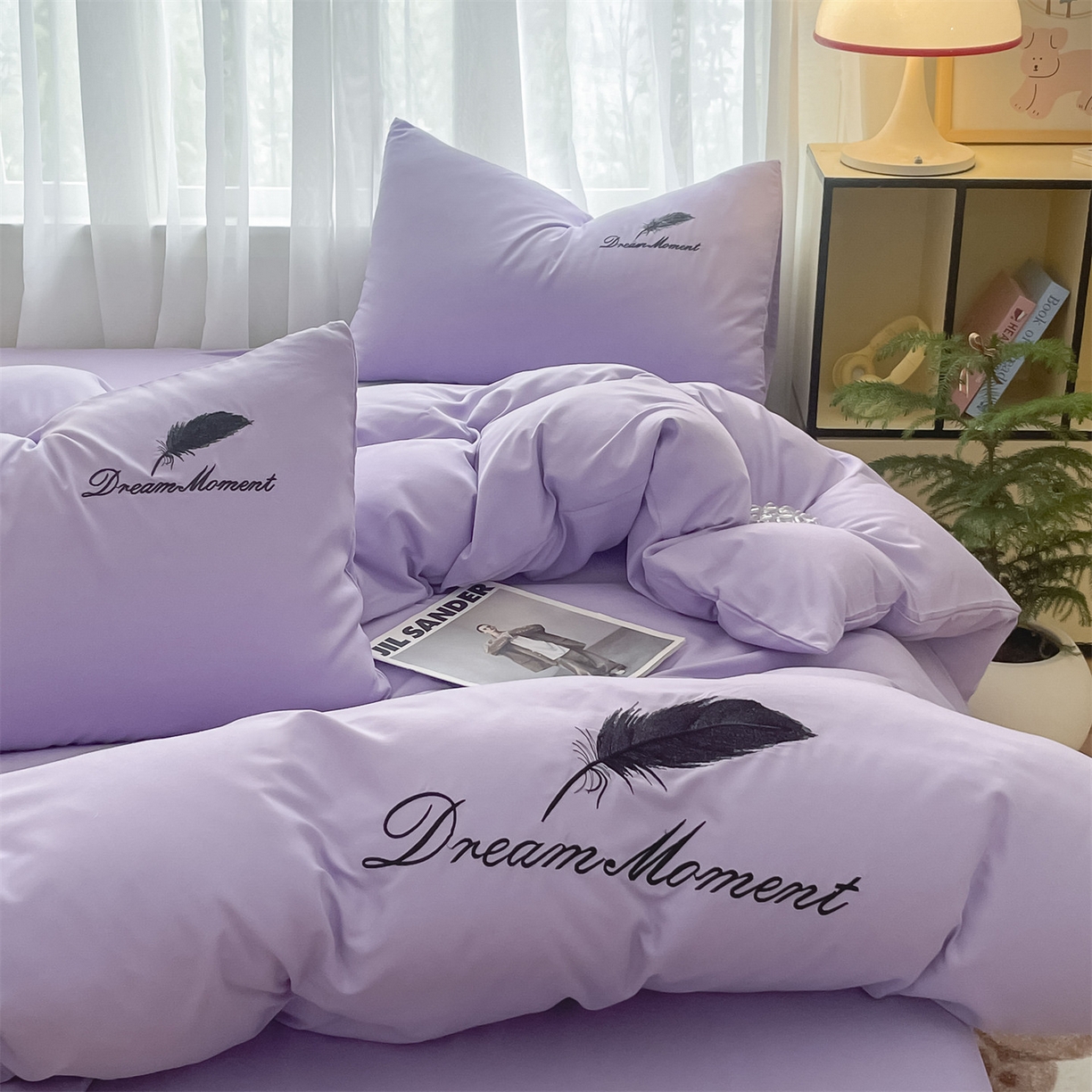 91家纺网 家纺一手货源 找家纺 （总）义博家纺 2025新款A类刺绣四件套-羽毛