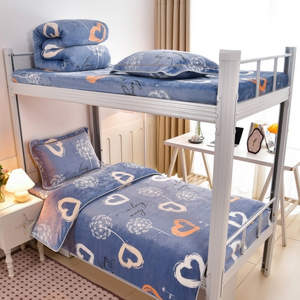 91家纺网 家纺一手货源 找家纺 （总）硕喜 2025新款学生宿舍床系列牛奶绒学生三件套