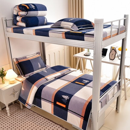 91家纺网 家纺一手货源 找家纺 （总）硕喜 2025新款学生宿舍床系列牛奶绒学生三件套