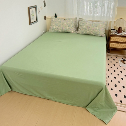 91家纺网 家纺一手货源 找家纺 （总）夜笙家纺 2025新款纯色水洗棉双层纱单品床单