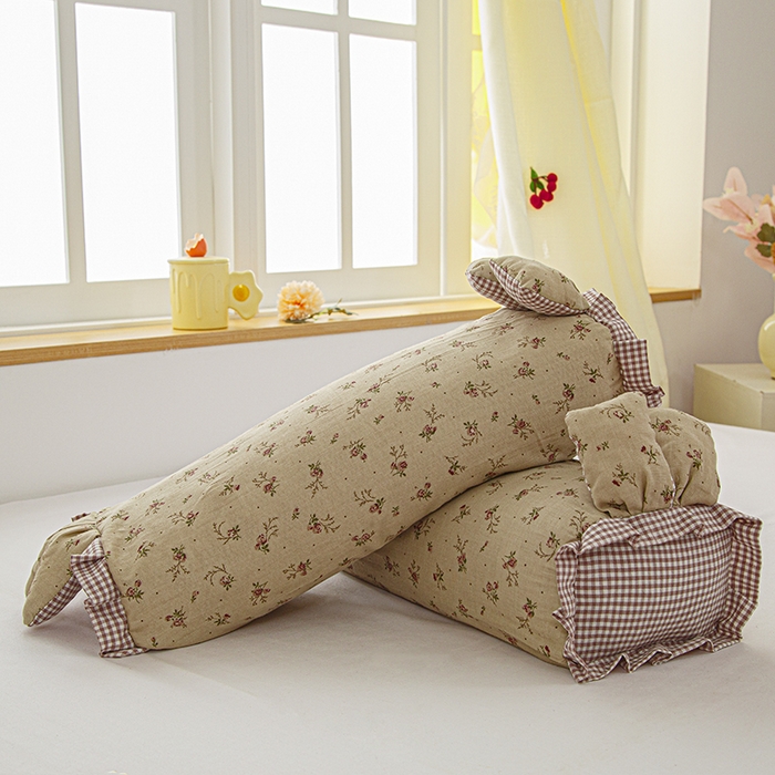 91家纺网 家纺一手货源 找家纺 眠多宝 2025新款全棉双层纱萌兔荞麦护颈枕枕头枕芯 绮梦