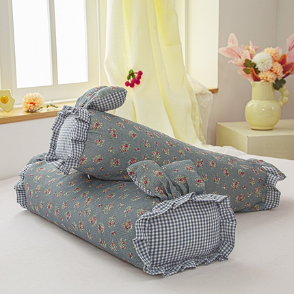 91家纺网 家纺一手货源 找家纺 眠多宝 2025新款全棉双层纱萌兔荞麦护颈枕枕头枕芯 摇春