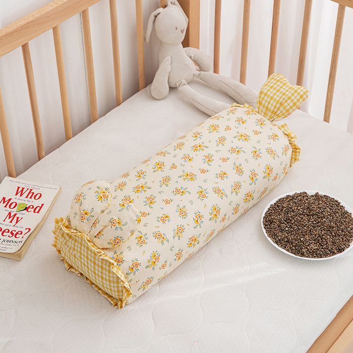 91家纺网 家纺一手货源 找家纺 眠多宝 2025新款全棉双层纱萌兔荞麦护颈枕枕头枕芯 花语