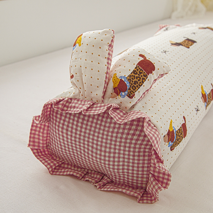 91家纺网 家纺一手货源 找家纺 眠多宝 2025新款全棉双层纱萌兔荞麦护颈枕枕头枕芯 小狗