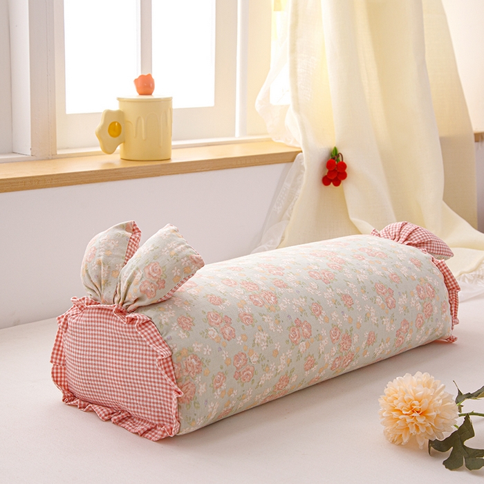 91家纺网 家纺一手货源 找家纺 眠多宝 2025新款全棉双层纱萌兔荞麦护颈枕枕头枕芯 倾城