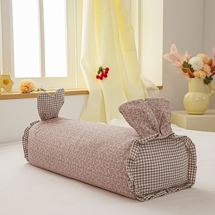 91家纺网 家纺一手货源 找家纺 眠多宝 2025新款全棉双层纱萌兔荞麦护颈枕枕头枕芯 繁花