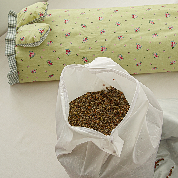 91家纺网 家纺一手货源 找家纺 眠多宝 2025新款全棉双层纱萌兔荞麦护颈枕枕头枕芯 花影