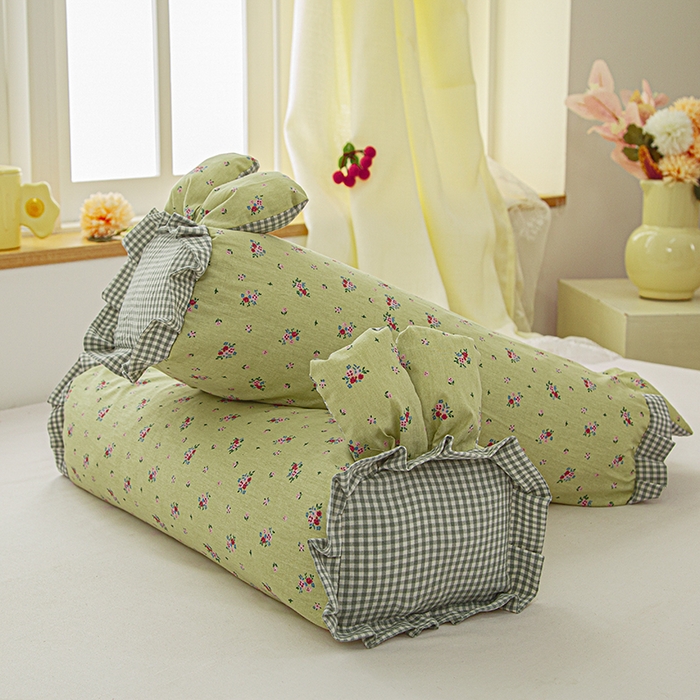 91家纺网 家纺一手货源 找家纺 眠多宝 2025新款全棉双层纱萌兔荞麦护颈枕枕头枕芯 花影