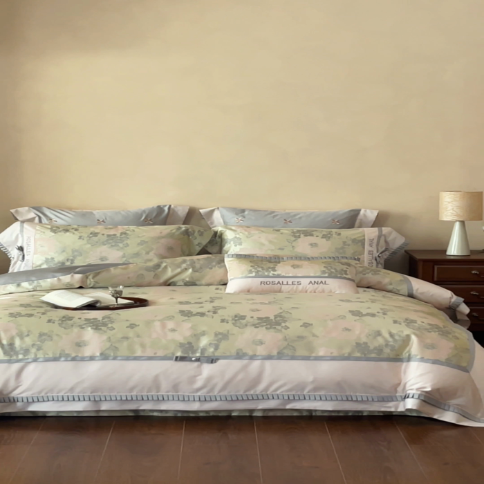 91家纺网 家纺一手货源 找家纺 （总）红番天家居馆 2025新款高精密金丝提花四件套-仲夏之梦