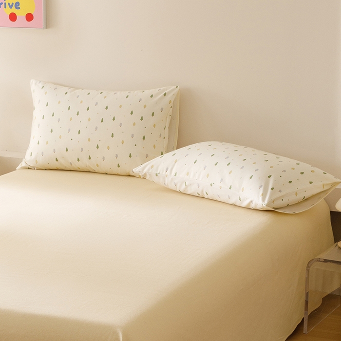 91家纺网 家纺一手货源 找家纺 爱思佳 2025新款加厚全棉磨毛单品套件系列-单枕套 叶叶情深