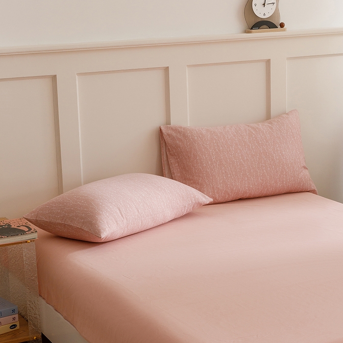 爱思佳 2025新款加厚全棉磨毛单品套件系列-单枕套 一生所爱-粉