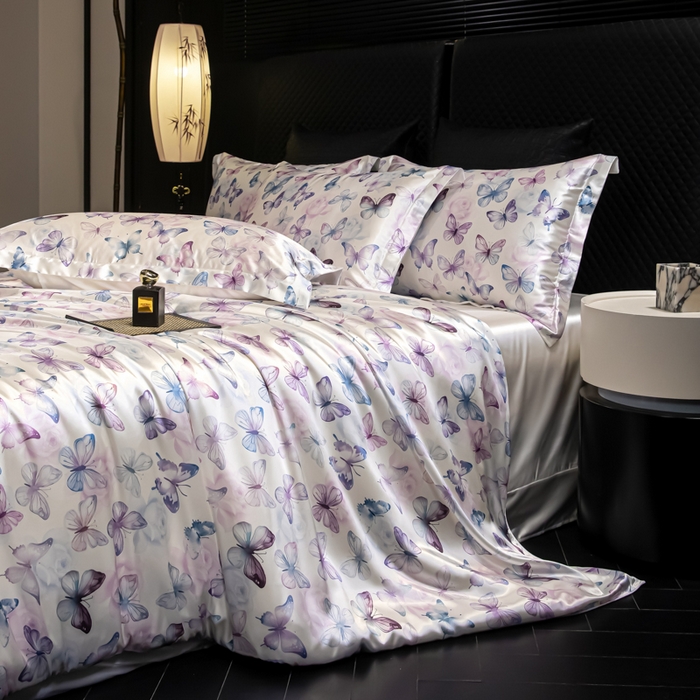 91家纺网 家纺一手货源 找家纺 【蒂梵熙家纺】2025新款夏季高端轻奢丝滑裸睡丝绸四件套冰丝豹纹水洗真丝斑马印花天丝四件套床上用品