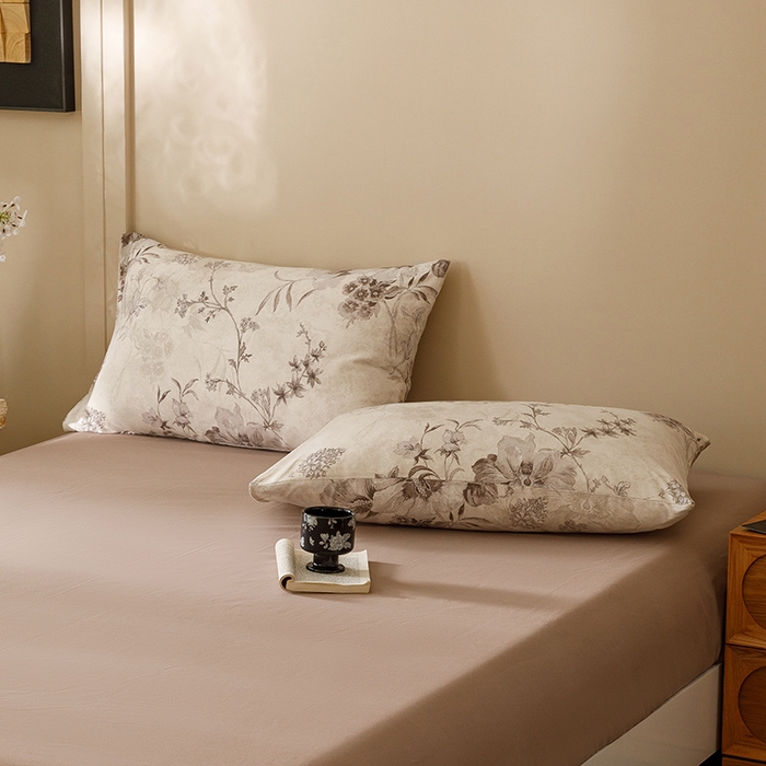 爱思佳 2025新款加厚全棉磨毛单品套件系列-单枕套 远黛灰