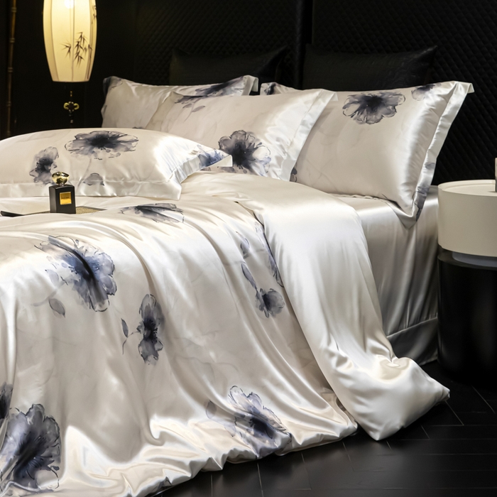 91家纺网 家纺一手货源 找家纺 【蒂梵熙家纺】2025新款夏季高端轻奢丝滑裸睡丝绸四件套冰丝豹纹水洗真丝斑马印花天丝四件套床上用品