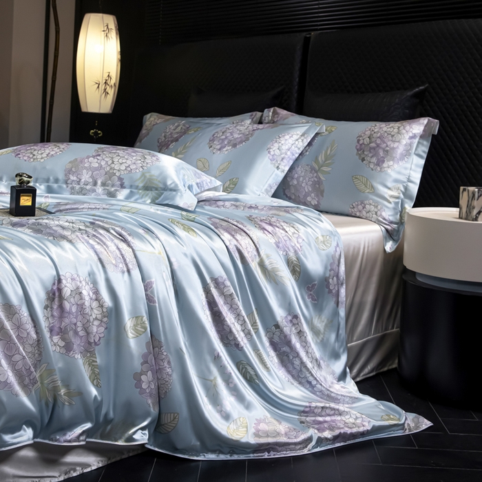 91家纺网 家纺一手货源 找家纺 【蒂梵熙家纺】2025新款夏季高端轻奢丝滑裸睡丝绸四件套冰丝豹纹水洗真丝斑马印花天丝四件套床上用品