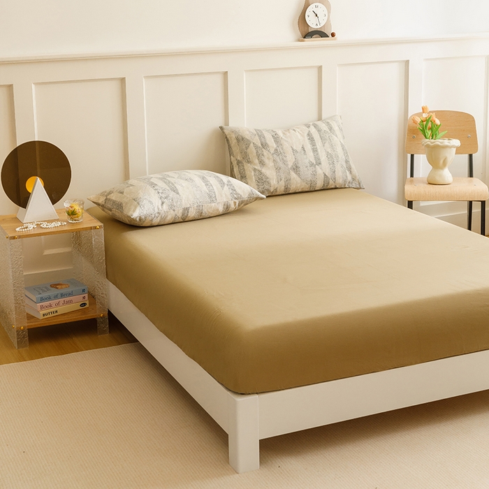 爱思佳 2025新款加厚全棉磨毛单品套件系列-单床笠 橄榄绿